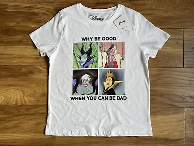 Buy New Tu Disney Villains Ladies ‘why Be Good When You Can Be Bad’ Top Size 12 • 7.99£