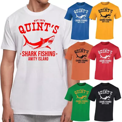 Buy Quint?s Shark Fishing Inspired Jaws Inspired Mens T-Shirt Movie Fisherman Gift • 8.99£