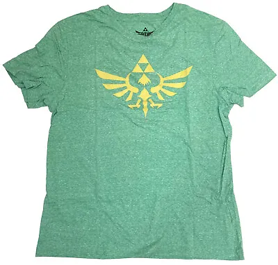 Buy Nintendo Zelda Triforce Logo Green Heather Men's Graphic T-Shirt New • 11.33£