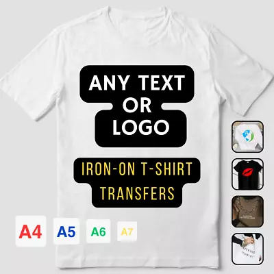 Buy Custom Heat Transfer Iron On Vinyl Decal Any Name Word  Or Logo  T-Shirt • 4.99£