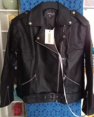 Buy Missguided Black Faux Leather Oversized Biker Jacket (Multiple Sizes) • 30£