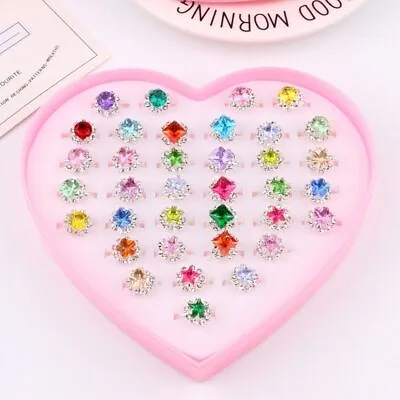 Buy 36Pcs Fashion Jewelry Kids Ring Toy Adjustable Ring  Birthday Gift • 6.63£