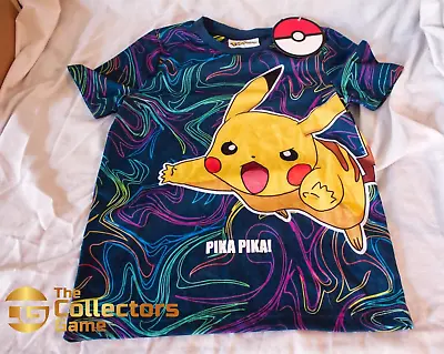 Buy Pokemon Pikachu Swirly T-shirt Age 6-7 • 10£