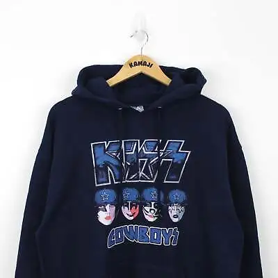 Buy Kiss X Dallas Cowboys Navy Pullover Hoodie, Jerzees Tag (L) • 39.99£