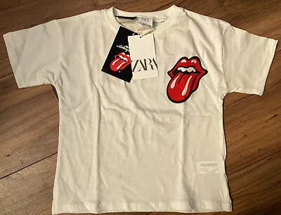 Buy BNWT Zara Rolling Stones Short Sleeved White T-Shirt (Boys) - Age 5 • 5£