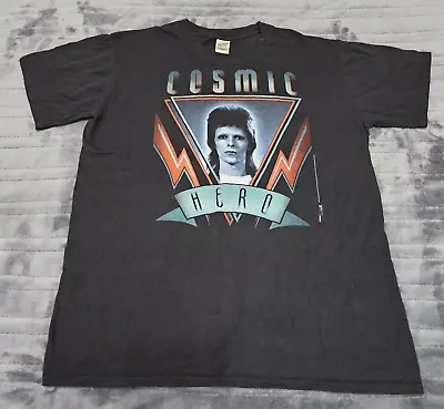 Buy David Bowie Shirt Large Black Cosmic Hero 2013 Gildan Glam Rock Tee Top • 12.99£