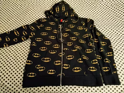 Buy Batman Bat Signal Black Large Full Zip Up Hooded Sweatshirt • 14.17£
