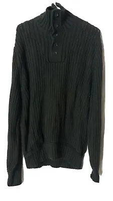 Buy MARKS & SPENCER Men Jumper Cardigan Sweater  Size XL Navy DARK GREEN Wool Thick • 19.99£