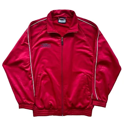 Buy Umbro Vintage 90s Track Jacket Top Men’s Size Small Red Full Zip Retro • 19.99£