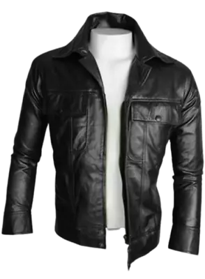Buy Men's Black Leather Rock N Roll Men's Stylish Jacket • 90.99£