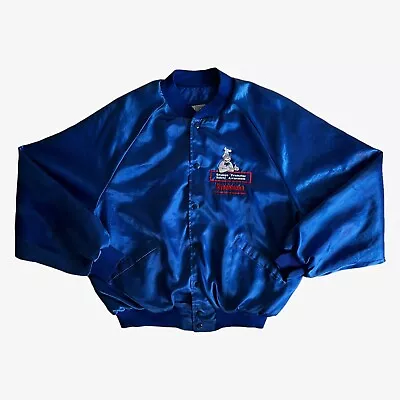 Buy Vintage 80s King Louie Pro Fit Grampa Promotes Safety Awareness Satin Jacket • 56.50£