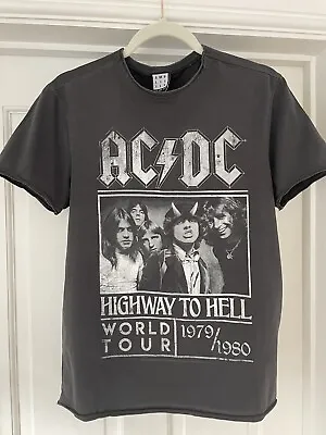 Buy AC/DC T SHIRT Small Washed Grey Highway To Hell • 10£