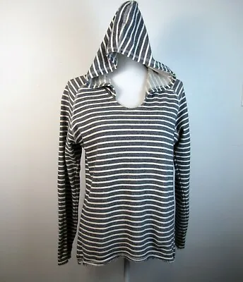 Buy Holebrook Sweden Size Medium Grey & Cream Cotton Stripe Raglan Sleeve Hoodie • 47.49£