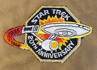 Buy Star Trek Original Series 20th Anniversary Enterprise Sew / Iron Patch 1966-1986 • 14.99£