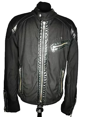 Buy Gas Jeans Quilted Black Men Biker Style Jacket Size Medium  • 29£