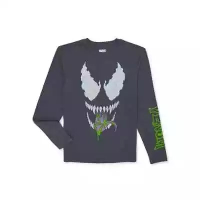 Buy Venom Boys Long Sleeve Graphic T-Shirt, Charcoal Size L(10-12) • 13.65£