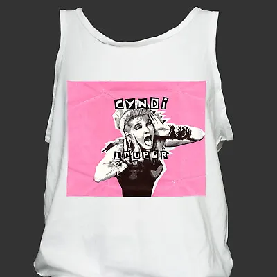 Buy Cyndi Lauper Pop Dance New Wave T-SHIRT Vest Top Unisex White S-2XL • 13.99£