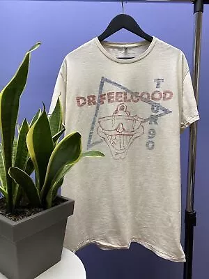 Buy Dr. Feelgood “Tour 90” Rock Band T Shirt Size XXL Beige Crewneck Music • 68.82£