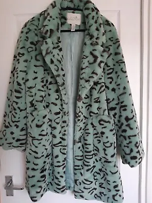 Buy Liquorish Mint Green Animal Super Soft Faux Fur Jacket Coat 12 • 25£