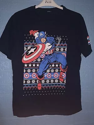 Buy Size XL - Marvel Captain America T-shirt - Black/Blue/Red/White. • 11.99£