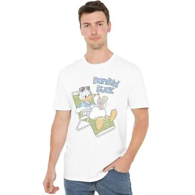 Buy Disney Mens T-Shirt Mickey & Friends Donald Duck Chilling Top Tee S-2XL Official • 13.99£