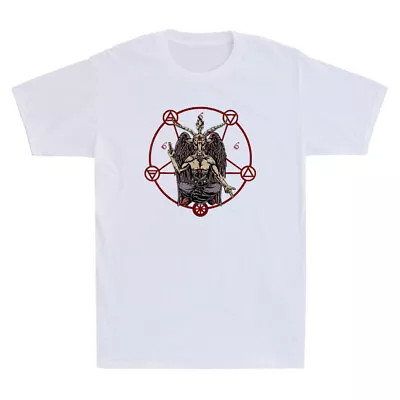 Buy Satanic Pentagram 666 Baphomet Ritual Goth Occult Gothic Evil Retro Men T-Shirt • 13.99£