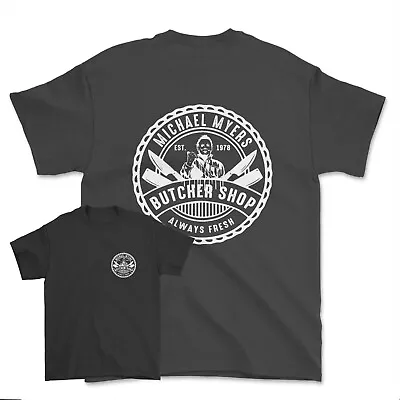 Buy Michael Myers Butcher Shop 2-Sided Print Unisex T-shirt Funny Halloween Top • 12.99£