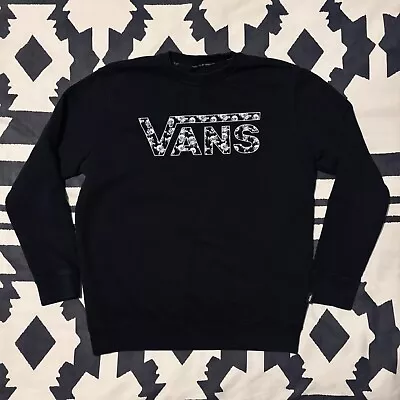 Buy Vans Skull Logo Fill Print Youth XL X-Large Black Sweatshirt Jumper • 21.95£