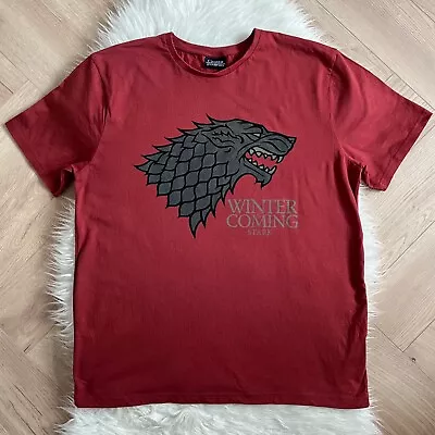 Buy Game Of Thrones Winter Is Coming Stark T-Shirt Size XL Red Maroon HBO Debenhams • 8.50£