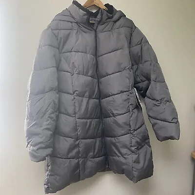 Buy Big Chill Womens Chevron Quilted Puffer Jacket With Hood Size 3XXXL New • 24.56£