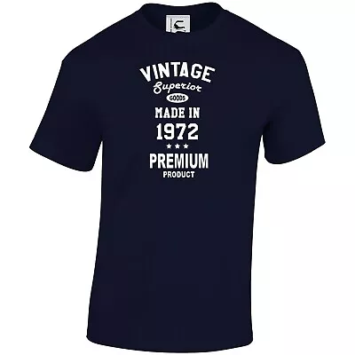 Buy 51st Birthday Made In 1972 Vintage T-shirt Top Shirt Birthday Gift For Men Women • 9.99£