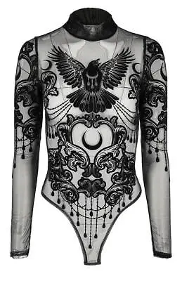 Buy Restyle - Black Gothic Raven  - Mesh Body / Raven / Gothic Fashion / Sexy Tops • 49.95£