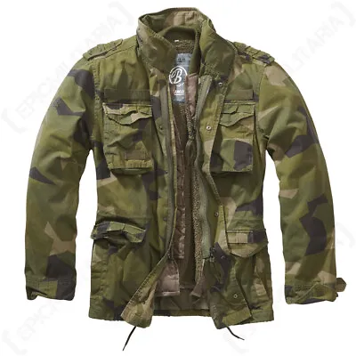 Buy Brandit M65 Field Military Army Giant Jacket Coat- Swedish Camo - Various Sizes • 108.95£