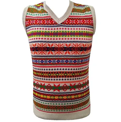 Buy Mens Unisex Womens Vest Tanktop Vintage Sleeveless Knitted Knit Retro Jumper • 29.69£