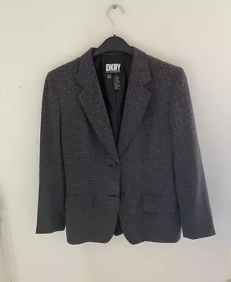 Buy DKNY  Blazer Jacket Tweed  Grey Size UK 10 US 6 • 5£