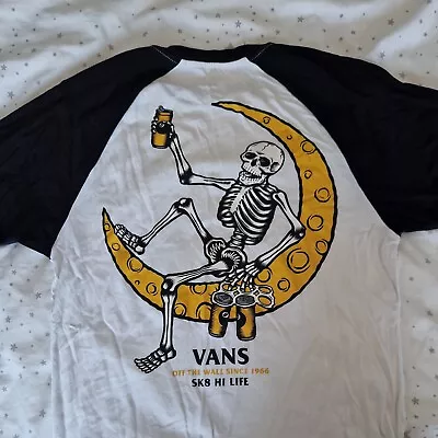 Buy Vans Raglan Shirt Size XS Skeleton Drinking Beer • 4.99£