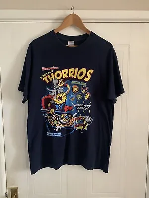 Buy Thorrios T-Shirt - Thor Avengers Marvel Breakfast Cereal Spoof Large Blue • 17£