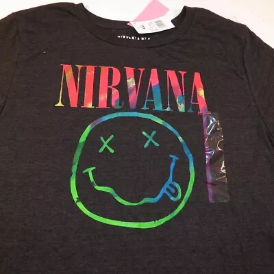 Buy NEW NWT NIRVANA SMILEY FACE CONCERT TOUR T SHIRT Mens XXL Kurt Cobain Dave Grohl • 11.36£