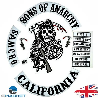 Buy Biker Rider Patch Son Of Anarchy Embroidered Jacket Back Backing Badge 14pcs New • 21.98£