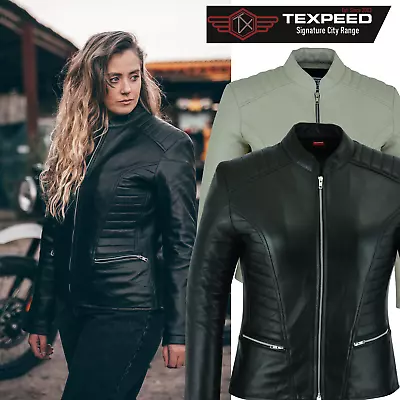 Buy Womens Leather Jacket Coat Motorcycle Casual Style Genuine Ladies Biker Design • 69.99£