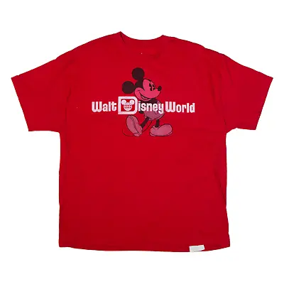 Buy DISNEY Mickey Mouse T-Shirt Red Short Sleeve Mens 2XL • 7.99£