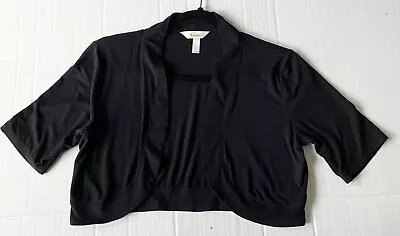 Buy Soma Shrug Size XS Black Cropped Open Short Bolero Sweater Elbow Sleeve Jacket • 14.17£