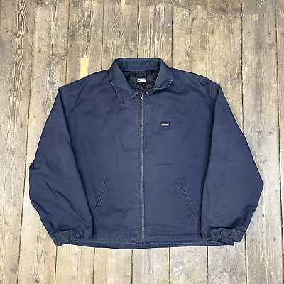 Buy Dickies Harrington Jacket Vintage Full Zip Workwear Bomber, Navy, Mens Large • 50£
