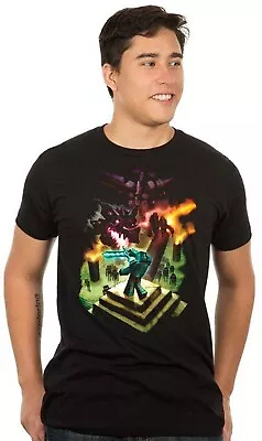 Buy Officially Licensed Minecraft Enderdragon Premium Mens Black T Shirt • 9.95£