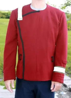 Buy Men's Star Trek TWOK Jacket | The Wrath Of Khan Costume | Men's Wool Red Coat • 50.10£