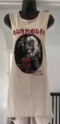 Buy Iron Maiden T Shirt Dress Number Of The Beast Rare Rock Metal Band Merch Size XS • 18£