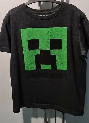 Buy NEXT Boys Charcoal Green Creeper Minecraft T-shirt Top 8 Years - Gamer Gaming • 4.99£