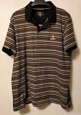 Buy Guinness Black White Brown Stripe Embroidered Polo Shirt L Official Merch Eire • 29.99£