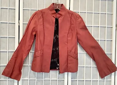 Buy Gypsies And Lord's Sz XS Brick Red Distressed Faux Leather Jacket Steam Punk • 18.94£