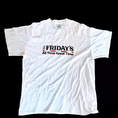 Buy Vintage TGI Fridays T-shirt - 1990's - Screen Stars Fruit Of The Loom - Size XL  • 20£